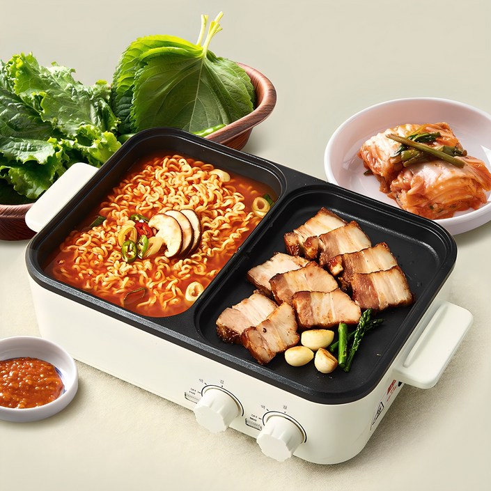 홈플래닛 반반 멀티 전기그릴개별 온도 조절