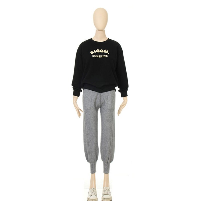 샐리 여성용 아웃포켓 줄지 니트 조거 팬츠 I4DCPT001