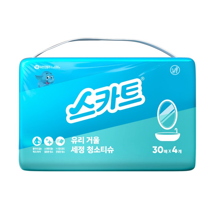 스카트 유리 거울 세정 청소티슈 30매