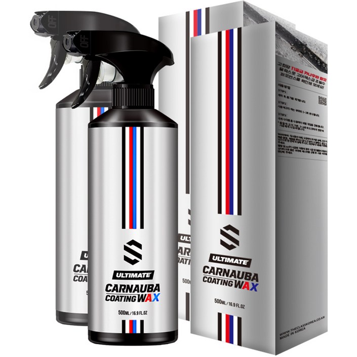 더클래스 얼티밋 카나우바 코팅왁스 퀵디테일러, 500ml, 2개