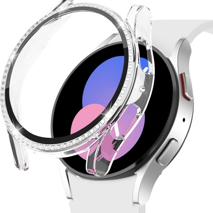 이츠라이프 갤럭시워치 큐빅 강화유리 풀커버 케이스 44mm, 투명