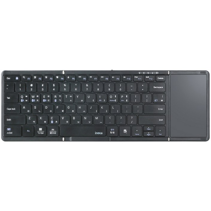 아이노트 터치패드 블루투스 무선 접이식 키보드, 블랙, XFOLDING XK905B