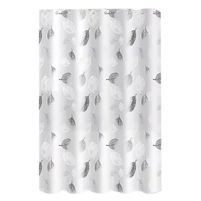 블럭마트 심플 나뭇잎 샤워커튼