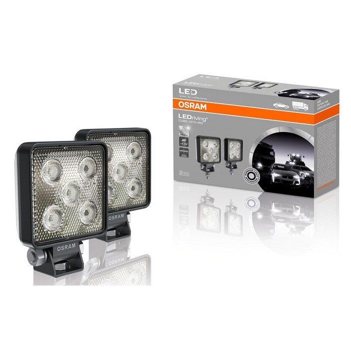 오스람 차량용 12V 24V LED 써치라이트 작업등 사각 확산형 LEDWL103WD, 2개