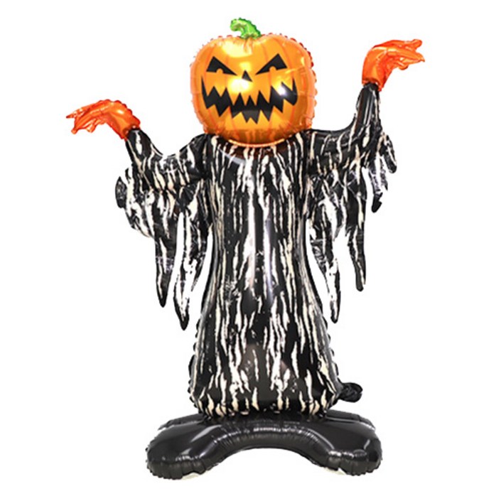 스투피드 스탠딩 할로윈 은박 장식 풍선 호박마법사, 혼합색상, 1개