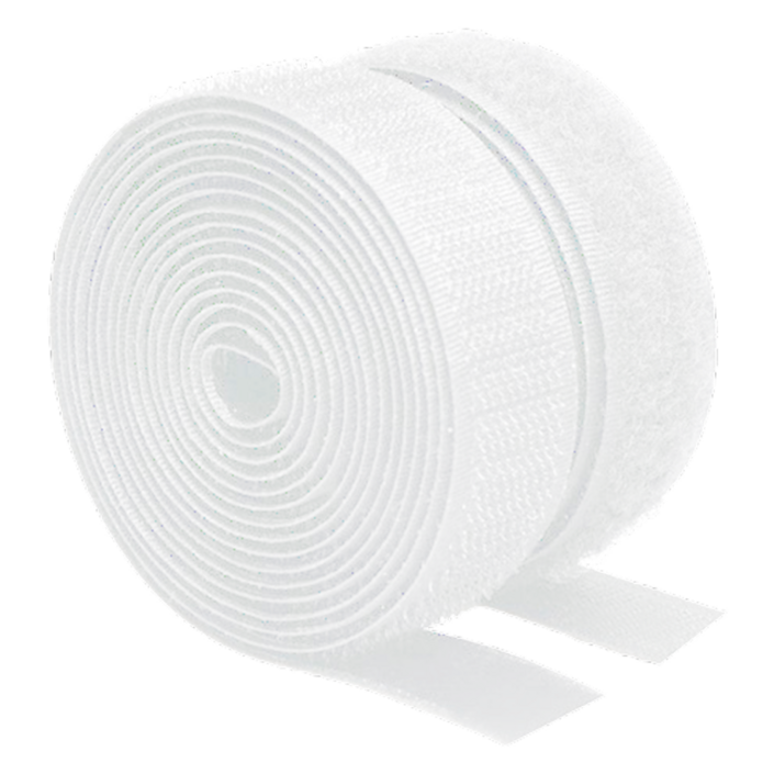 쿠말 접착 초강력 벨크로 테이프 갈고리면 20mm x 5m + 부착면 20mm x 5m 세트, 화이트, 1세트