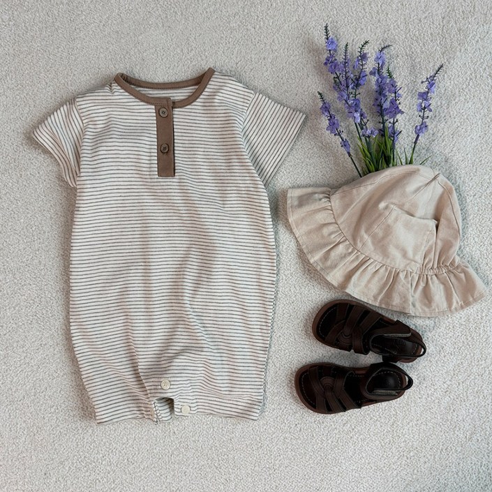 베베나인 유아용 데일리 스트라이프슈트