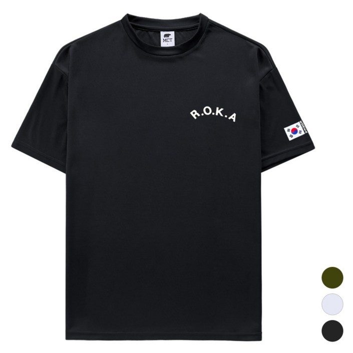 엠씨티 남녀공용 냉감 통기성 쿨 드라이 기능성 코리아아미 로카 반팔 티셔츠