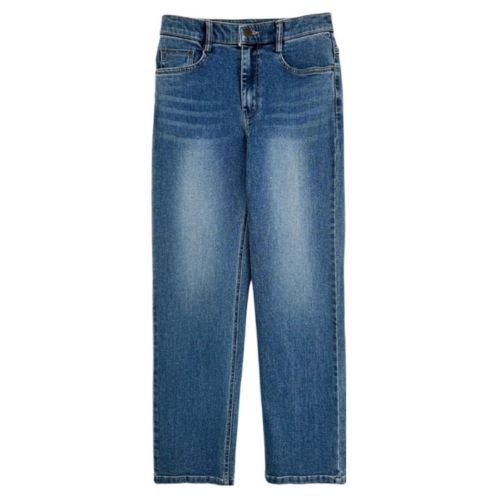 올리브데올리브 여성용 심플 일자 워싱 데님팬츠