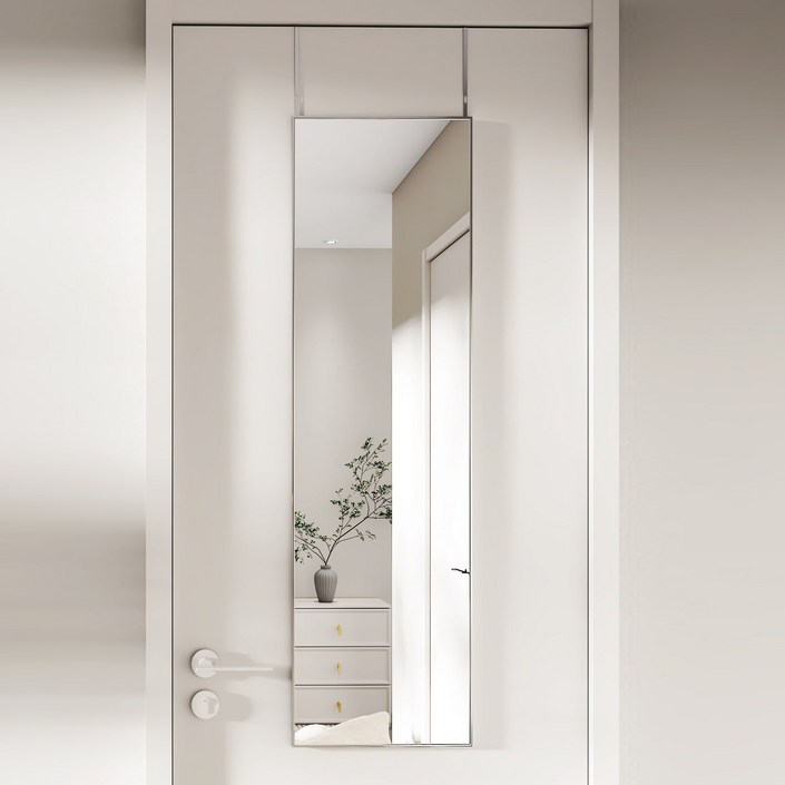 뷰티피크 문걸이 전신거울 350mm, 실버