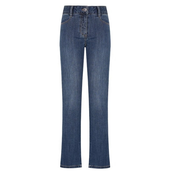 크로커다일 여성용 백포켓 자수 포인트 세미 부츠컷 데님 팬츠 CLDSDP101