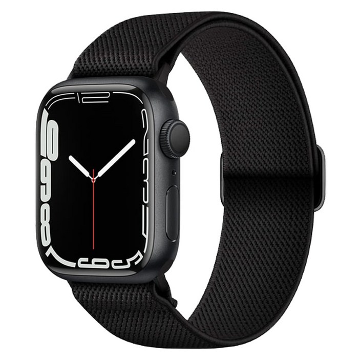 아이몰 애플워치 고탄력 나일론 스포츠 밴드 스트랩, 블랙, 1개