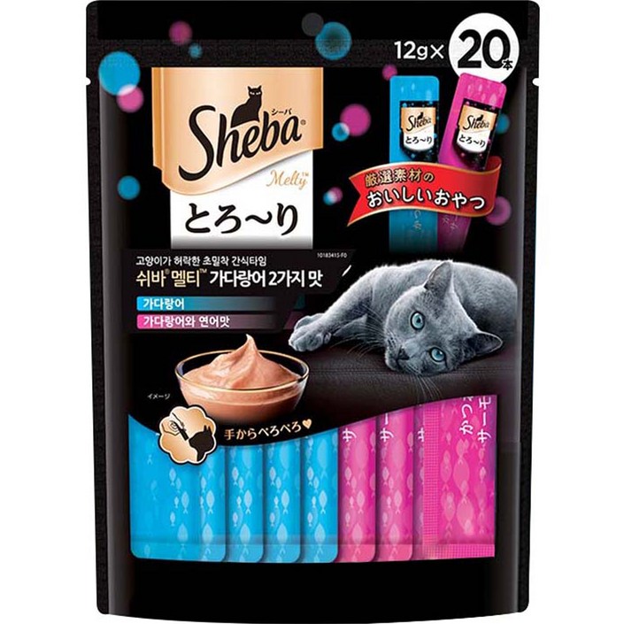 쉬바 멜티 고양이 파우치 간식 가다랑어 10p 가다랑어와 연어 10p