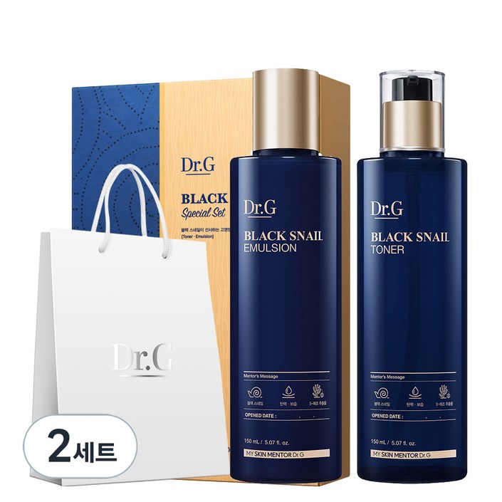 닥터지 블랙 스네일 토너 150ml 에멀전 150ml 스페셜 선물세트, 2세트 닥터지 블랙 스네일 토너 150ml 에멀전 150ml 스페셜 선물세트, 2세트