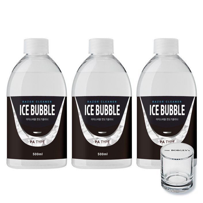 아이스버블 파나소닉 호환 PA타입 면도기세정액 500ml x 3p  세척용 유리컵, 단일상품, 단일색상