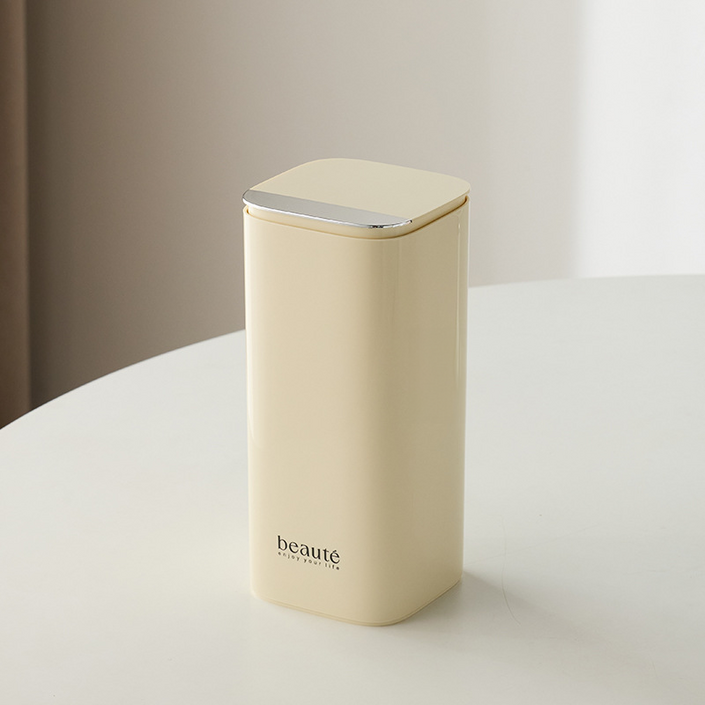 엘빈리빙 원터치 메이크업 브러쉬 정리함, 1개, 크림