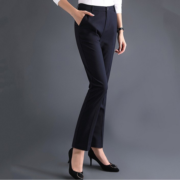 라라티나 여성용 플론 베이직 스트레이트 정장 슬랙스
