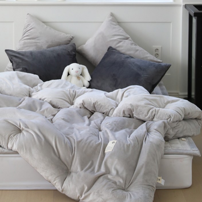 베이직톤 무지 극세사 차렵이불