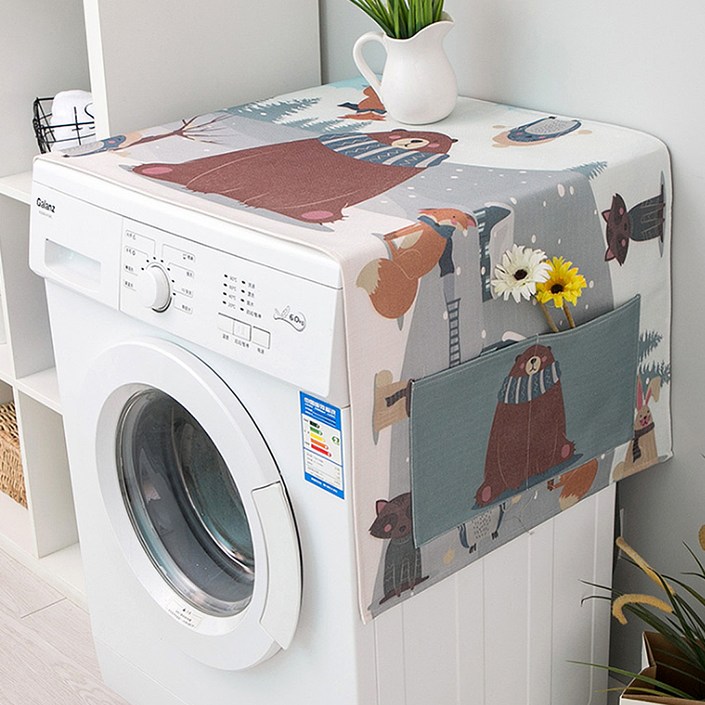 마켓에이 사이드포켓 애니멀 세탁기 먼지커버
