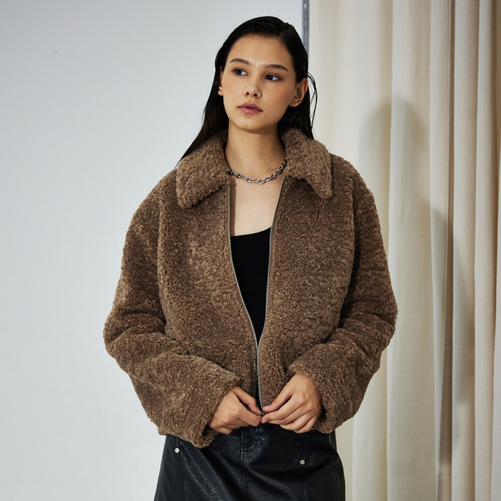 오디너리홀리데이 여성용 컬리 퍼 자켓 W7C24RJJK101