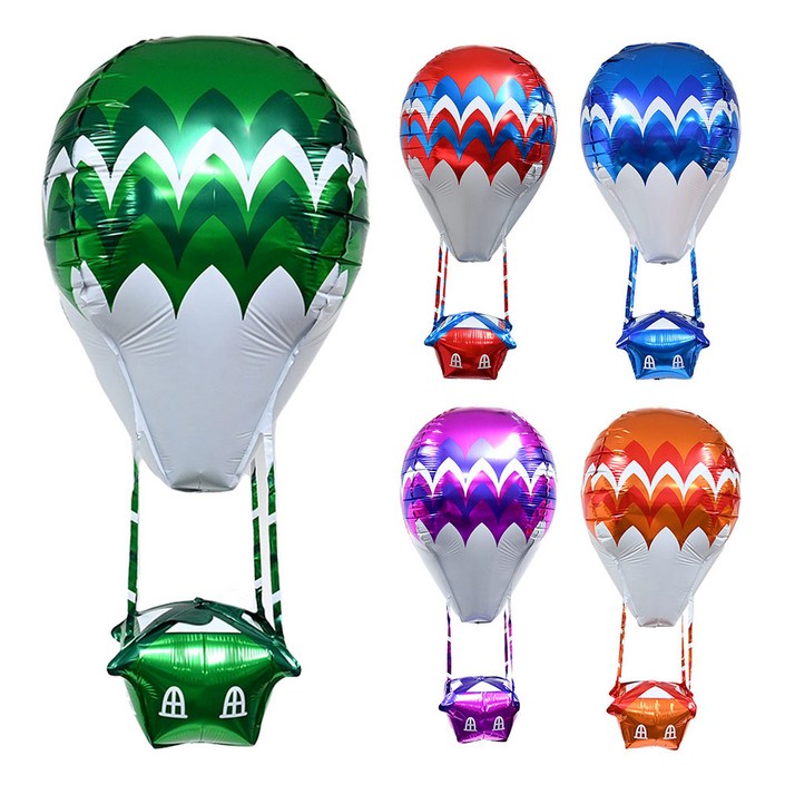 파티클럽 열기구 웨이브 호일 풍선 5종 세트
