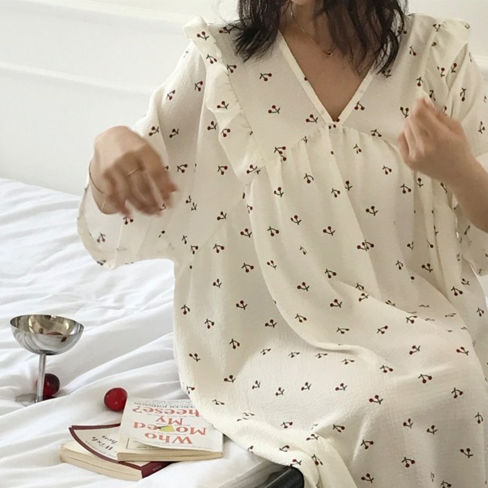 미야미 반팔 44 120 빅사이즈 뜨왈 빅사이즈 감성 오버핏 파자마 홈웨어 원피스 임부복