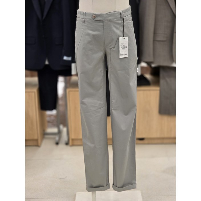 남성 슬림핏 면스판 슬랙스 바지 데일리 출근룩 연그레이 팬츠 킨록