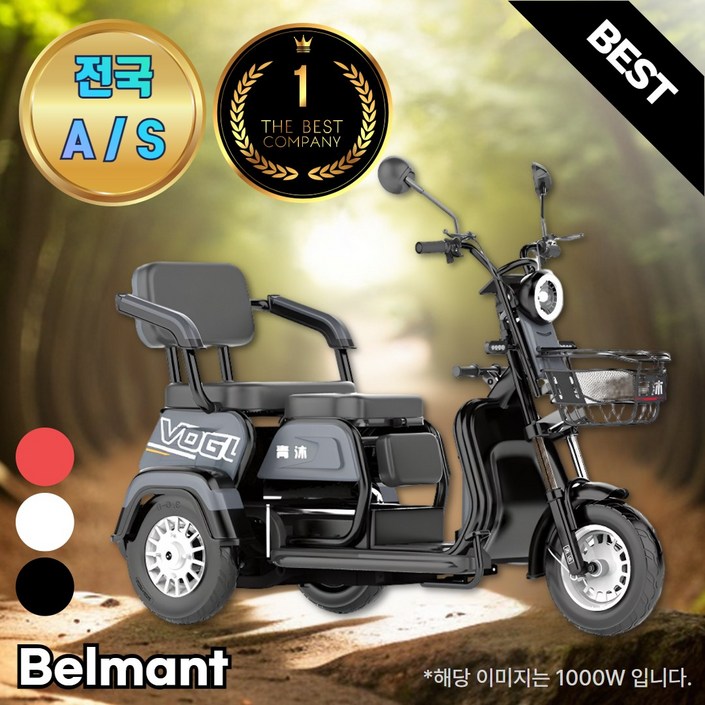 벨만트 삼륜오토바이 3륜 스쿠터 세발전기자전거 3발 삼발이 부모님선물 어르신 농촌, 10그레이600W60V23A리튬배터리