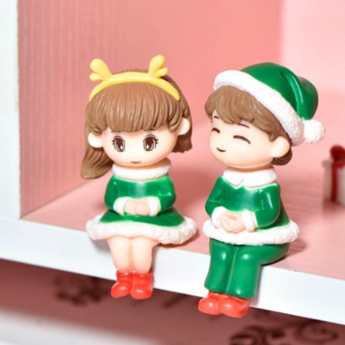 키득키득 777 미니어처 녹색산타복 커플세트