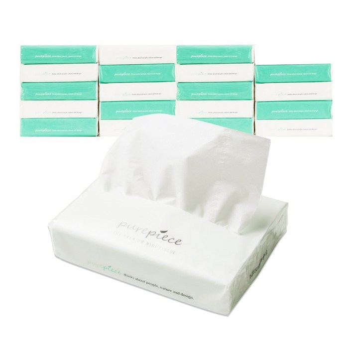 먼지없는 천연펄프 여행용티슈 100매 2겹, 4세트, 5개입