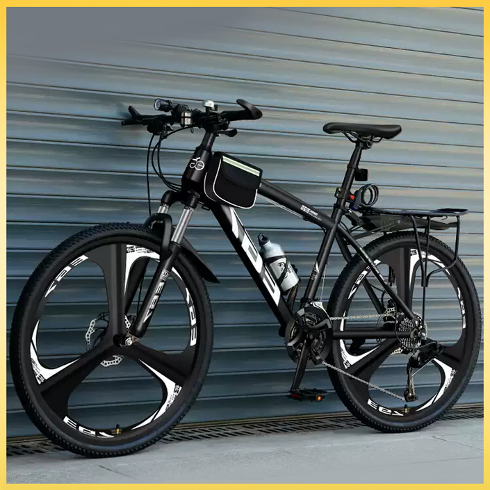 베아크 변속 MTB 산악자전거 성인 청소년 입문용 오프로드 바이크 광폭 출퇴근 스포크 쓰리포크, 블랙, 1개