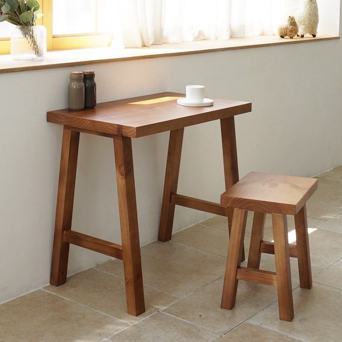 [한정 수량 특가]1인 2인 원목 식탁 까페 미니 탁자 베란다 홈바 다이닝 스타벅스 테이블 800 4colors (식탁 단품 의자 별도구매)