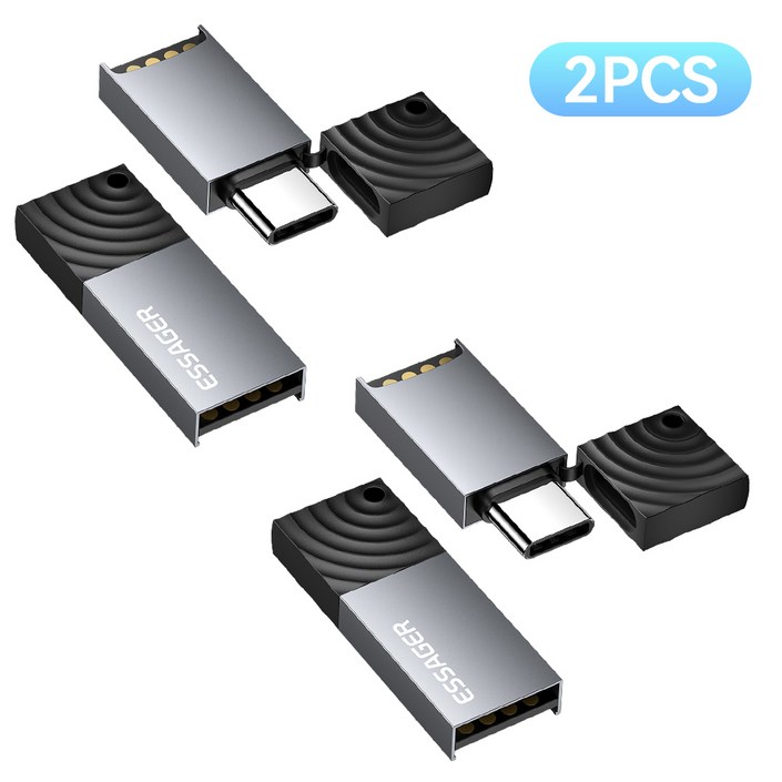 Essager USB 3.2 C타입 마이크로 SD 카드리더기, 2개