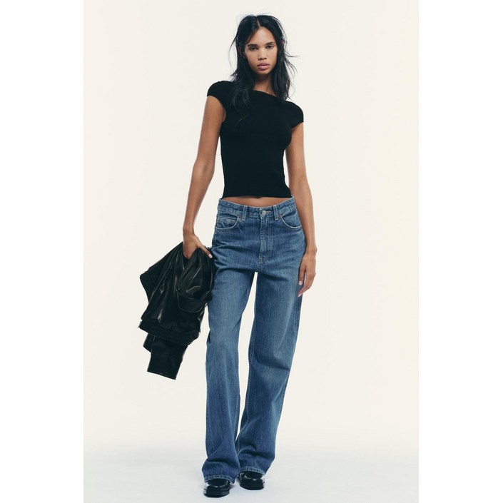 국내배송자라 ZARA JEANS 청바지 TRF WIDE LEG TIRO ALTO FULL LENGTH  블루896781