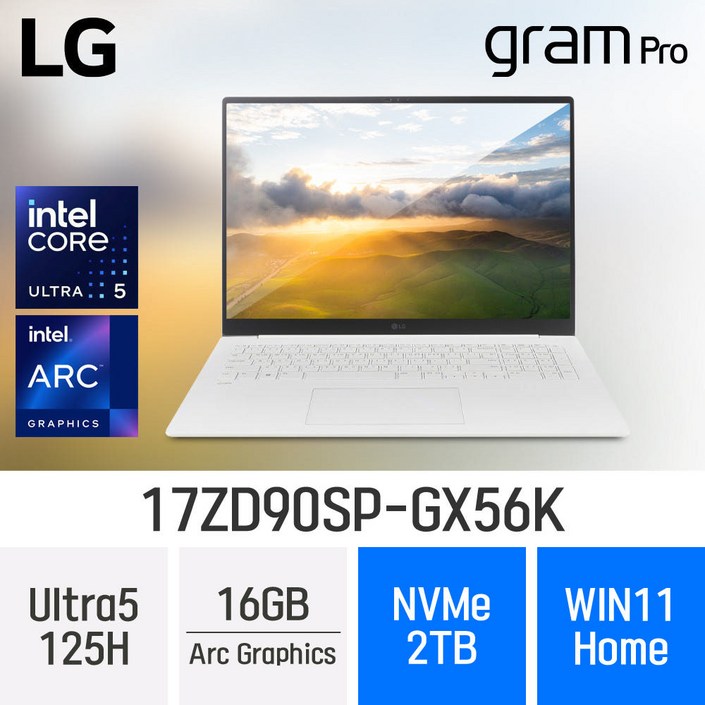 LG전자 2024 그램 Pro 17 코어 울트라 5, 에센스 화이트, 2TB, 16GB, WIN11 Home, 17ZD90SPGX56K