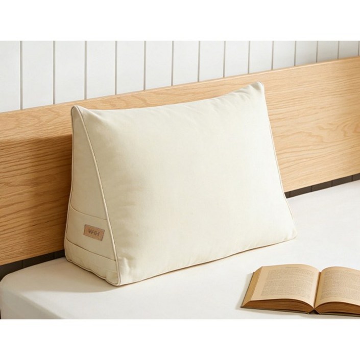 WHH 편안하고 부드러운 캔버스 삼각 등받이 쿠션 손잡이 포함