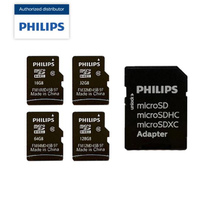 필립스 micro SD카드 Class 10  어답터, 128GB, 1개