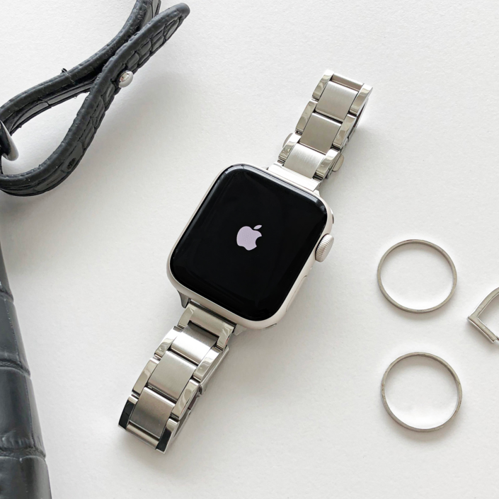 링고룸 애플워치 호환 글로시 메탈 스트랩 밴드