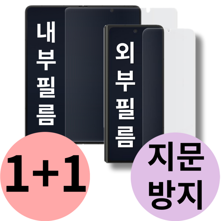 갤럭시 Z플립3, 4 공용 후면 외부 액정 보호 필름 지문 방지 제트 flip 지플립, 2개
