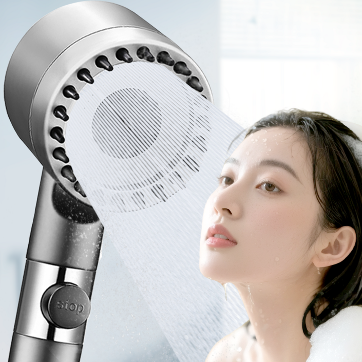 샤워기헤드 고압 샤워기 수압상승 필터, 그레이계열, 1세트