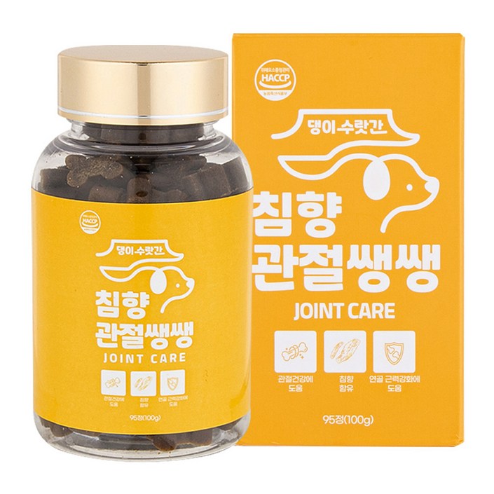 강아지 관절영양제 고함량 슬개골탈구 증상 연골 디스크 관리 콘드로이친 댕이수랏간 침향 관절쌩쌩 100g, 1개, 뼈관절강화, 100g