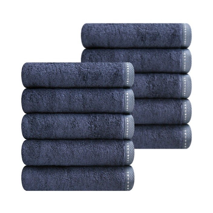 송월타올 솔리드 뱀부무지 200g 호텔수건 10장, 진청, 10개