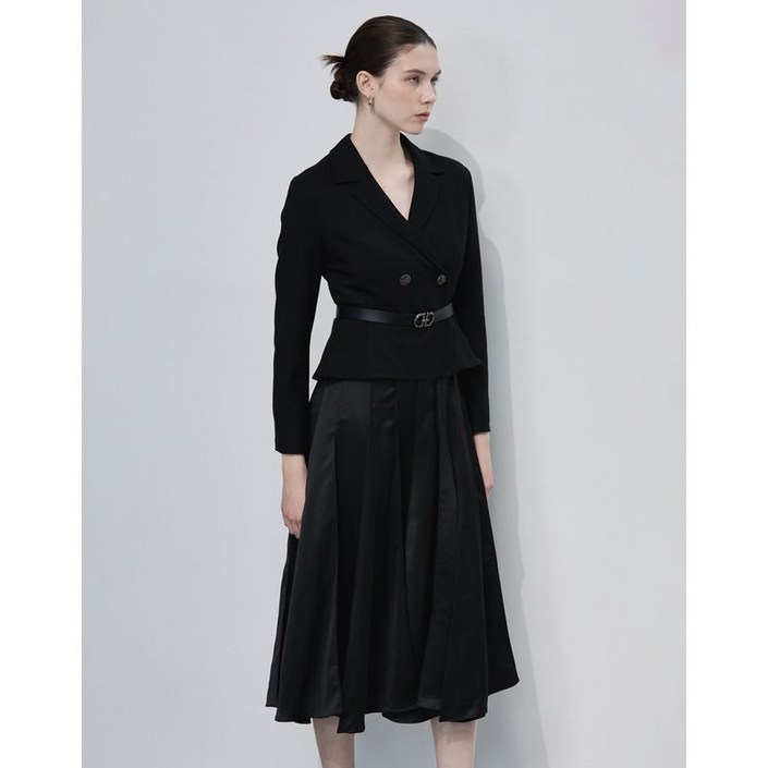 데코 본사직영 자켓 벨티드 플리츠 원피스DCOWC4V12W