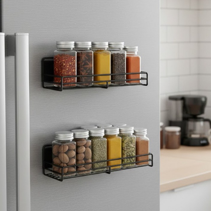 무타공 자석 냉장고 현관 다용도 수납선반