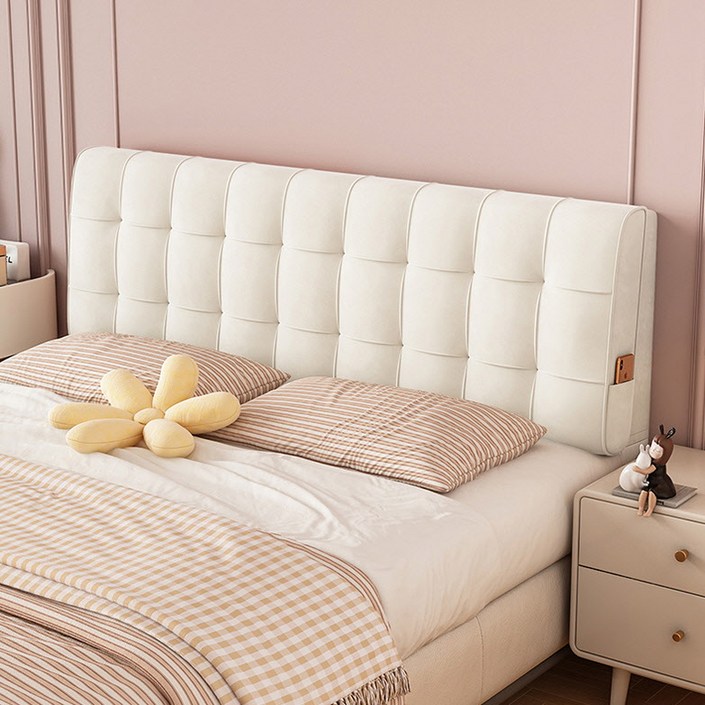 쿠션 헤드 커버 셀프 리폼 침대 덮개 보드 이불 프레임 침구 리폼 등받이, 크리미 180베이지