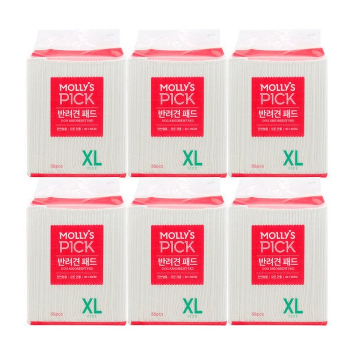 몰리스픽 반려견 패드 XL 35매 x 6팩 묶음