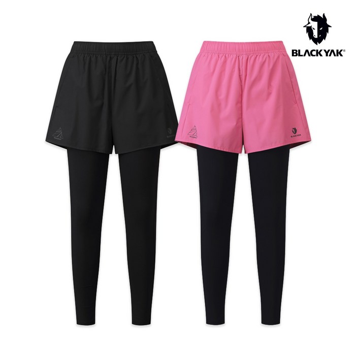 블랙야크 여성 트레일러닝 레깅스 쇼츠 간절기 반바지 일체형 팬츠 1BYHPFU501