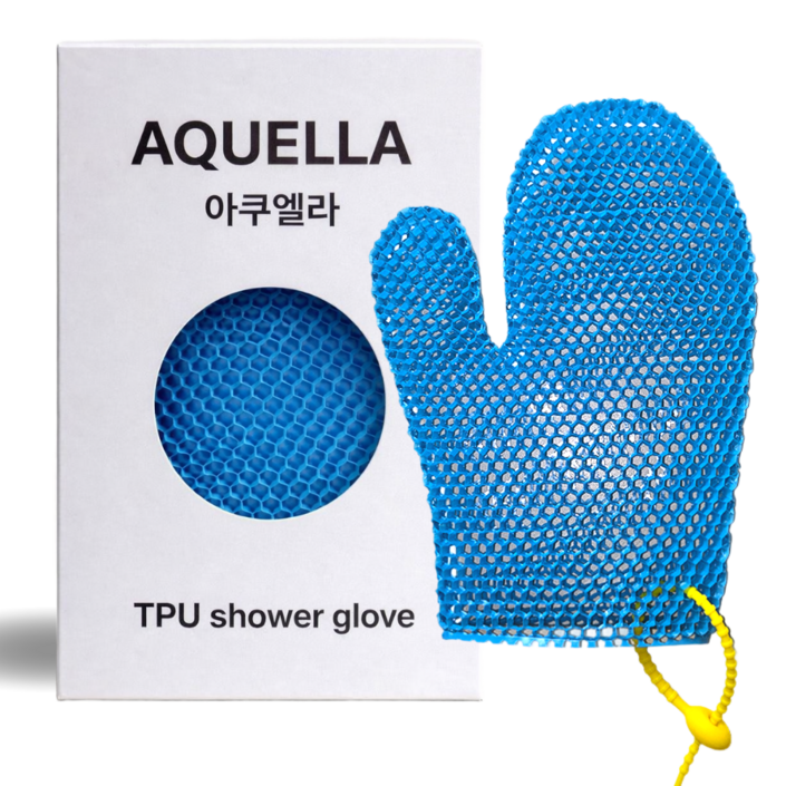 아쿠엘라 TPU 벌집 프리미엄 샤워 글러브 친환경 저자극 부드러운 각질관리 빠른건조 반영구사용 목욕타올