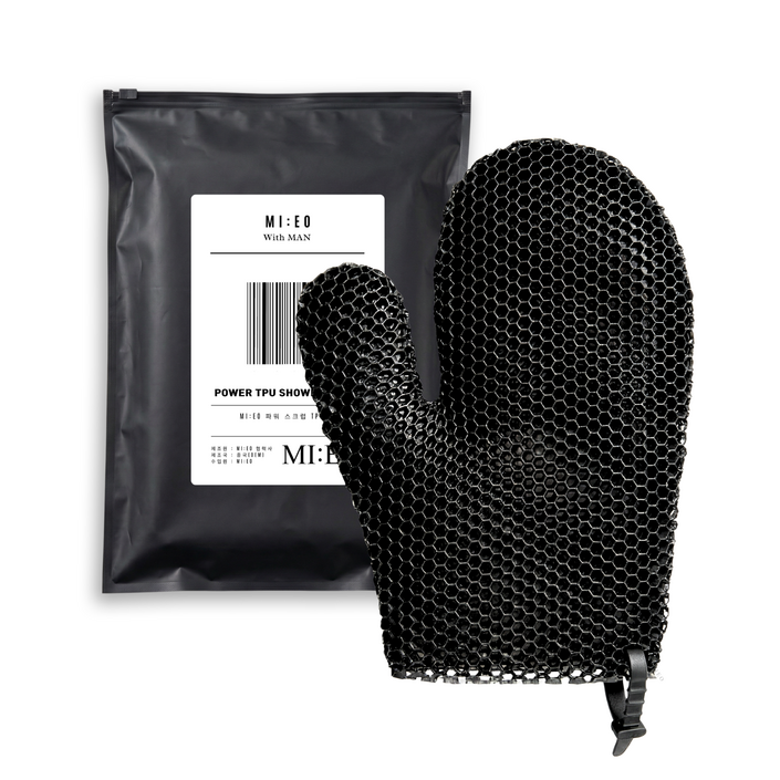 MIEO 파워 스크럽 TPU 샤워글러브, 1개, 1개입, BLACK