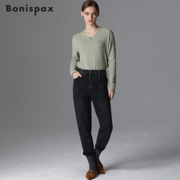 [최초가99000] 허리절개 세미 배기 데님 팬츠